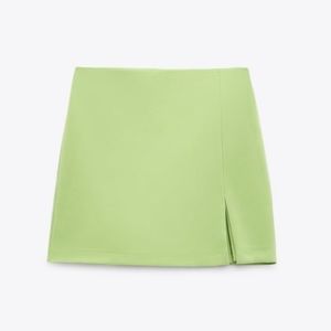 Zara Combination Skort with slit in green